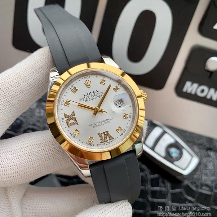ROLEX勞力士 日誌型 904蠔式鋼 18k微納米電鍍金 五珠帶 三度防水性能 全自動進口機械男表  wssb4985